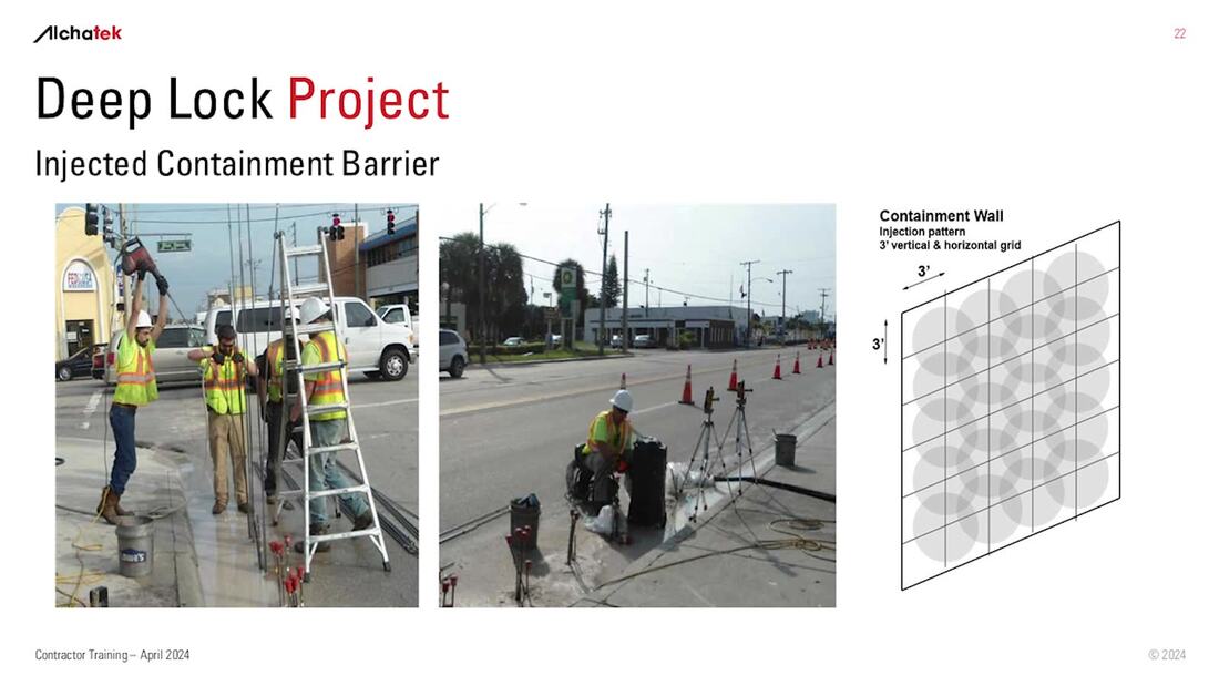 Injected containment barrier design