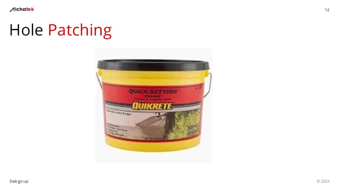 Quikrete quick-setting cement for hole patching