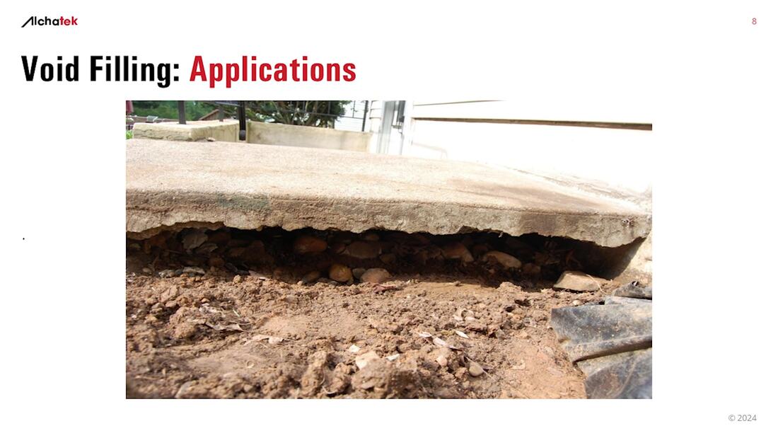 Large void under a concrete slab