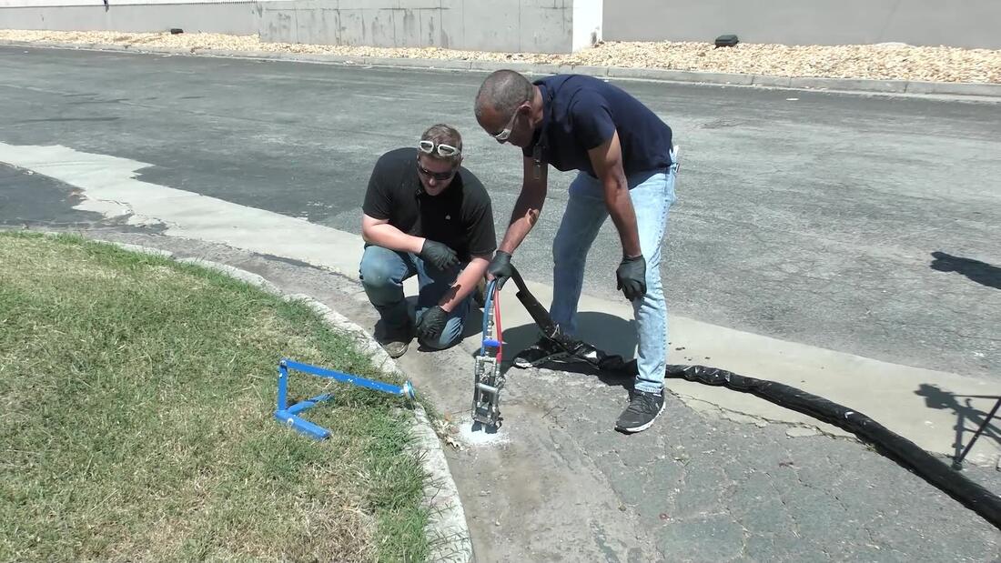 Outdoor slab lifting demo