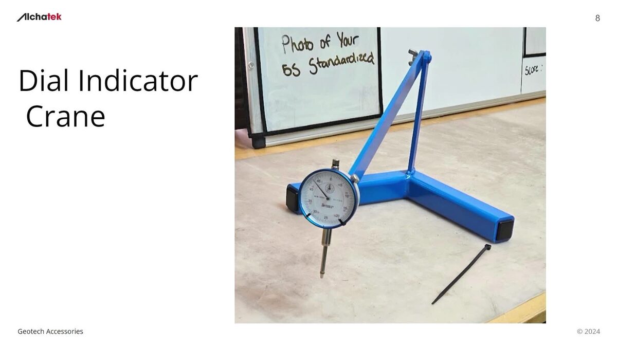 Dial indicator crane for slab lifting