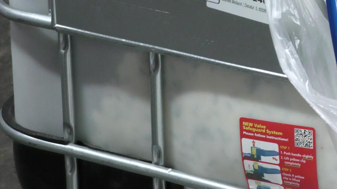 Resin tote with valve instructions