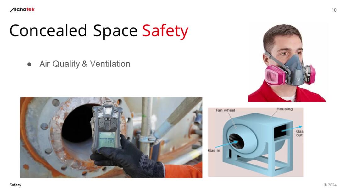 Concealed space safety slide